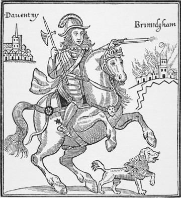 Prince Rupert and his dog Boye outside Birmingham