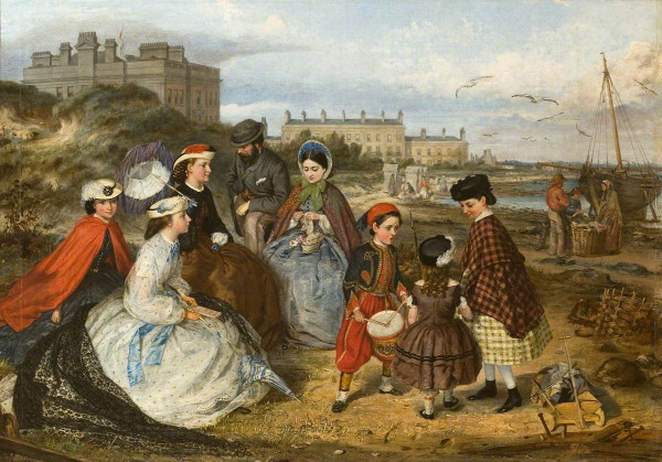 Victorian Family at the Seaside by Charles Wynne Nicholls: © Wolverhampton Art Gallery via ART UK 