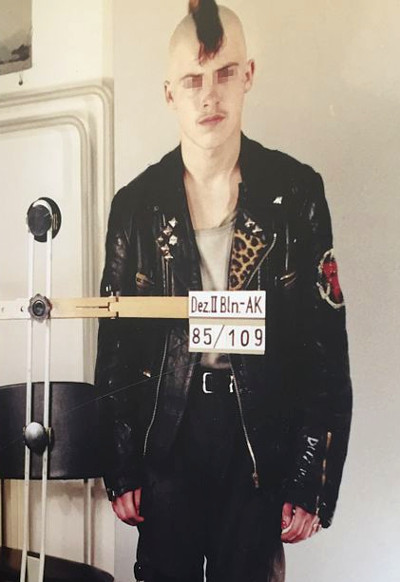 Photo of a young punk arrested and photographed by the Stasi (Stasi Museum, Berlin)