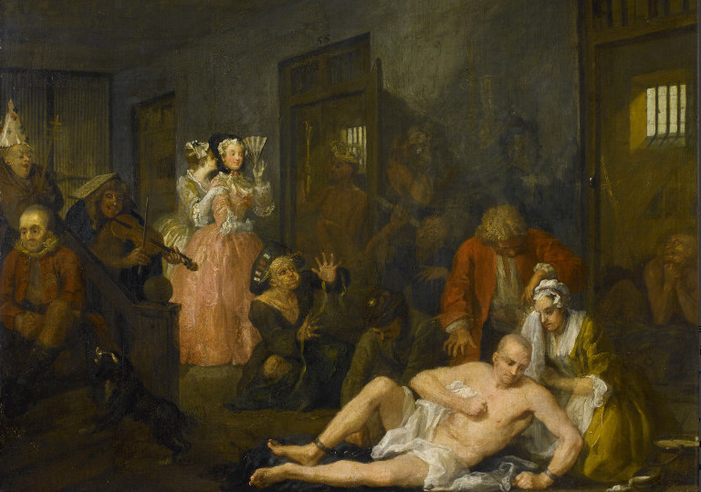 A Rake's Progress VIII: The Madhouse by William Hogarth, 1734 © Sir John Soane’s Museum, London