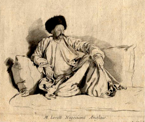  Portrait of English Turkey merchant Francis Levett, attired in Turkish costume, after the painting by Jean Etienne Liotard