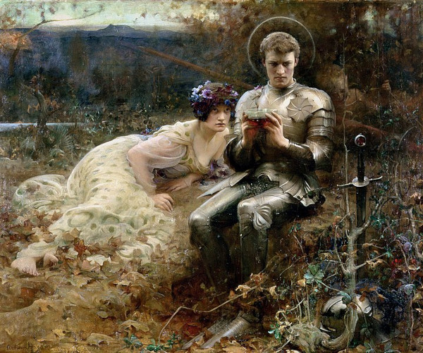 Temptation of Sir Percival by Arthur Hacker