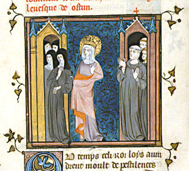 Manuscript illustration of St Balthild