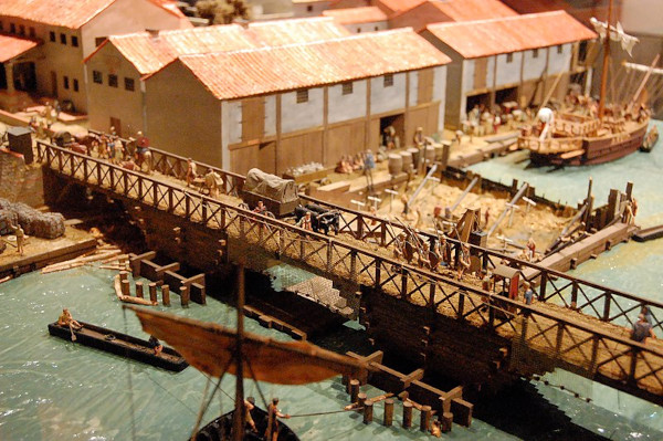 Model of Londinium's bridge