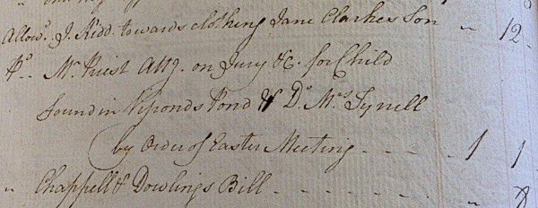 Achive document about the baby found in the pond, from the Harleston records