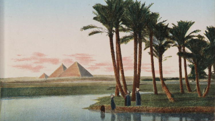 Egypt - Landscape with the Pyramids of Giza