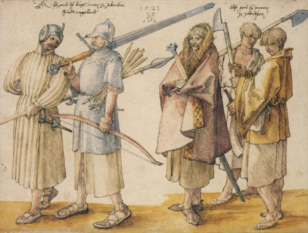 Drawing of Irish soldiers by Albrecht Dürer