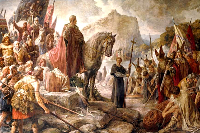 Charlemagne destroys the Irminsul