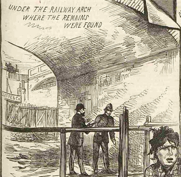 Under the Railway Arch where the Remains were Found from The Penny Illustrated Paper, 21 September, 1889
