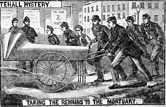 Sketches of the Whitehall Mystery from the Illustrated Police News, 20 October, 1888