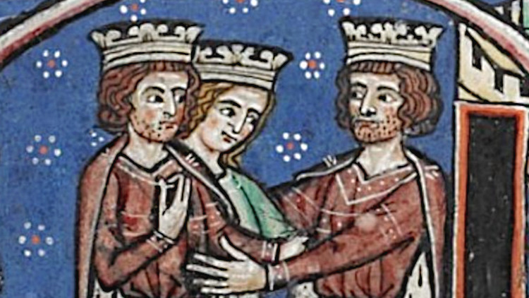 Joanna and Richard I meeting Philip Augustus II of France
