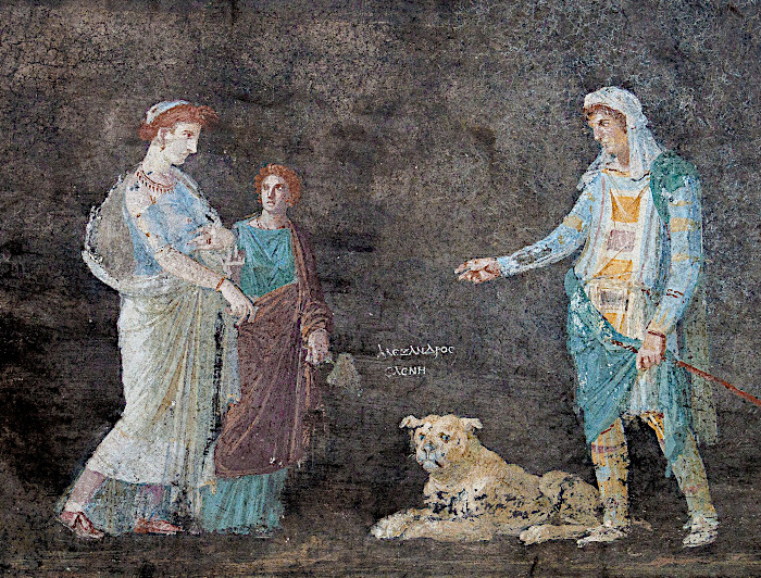 The meeting of Helen and Paris