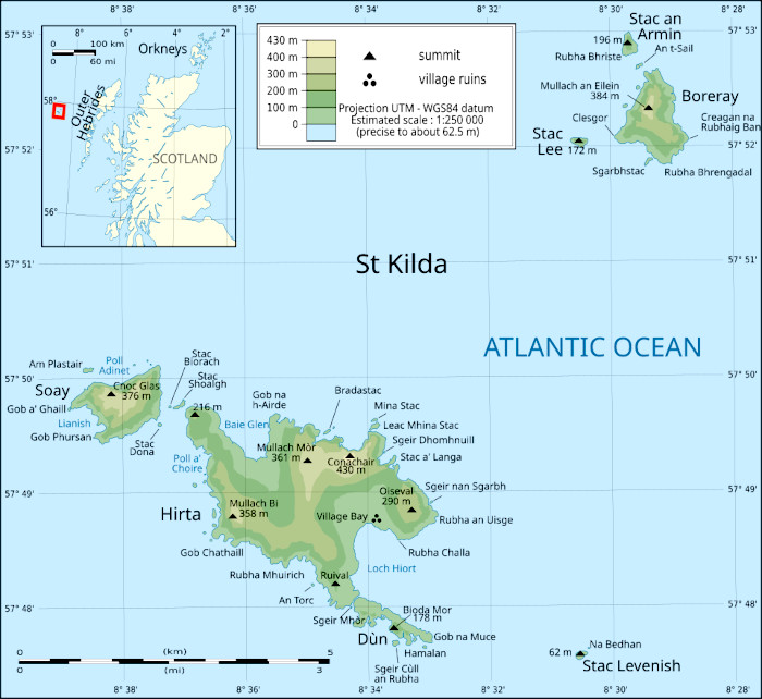 Map of the St Kilda archipelago