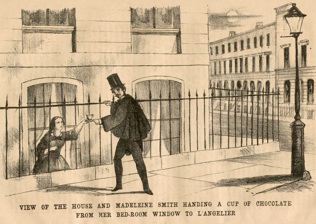 Madeleine Smith giving a cup of chocolate to her lover