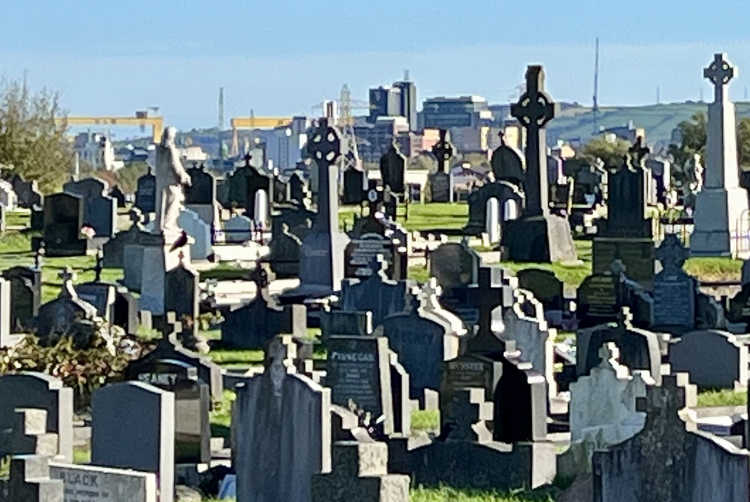 Gravestones in Milltown Cemetery, Andersonstown area of West Belfast © Bryan J Mason