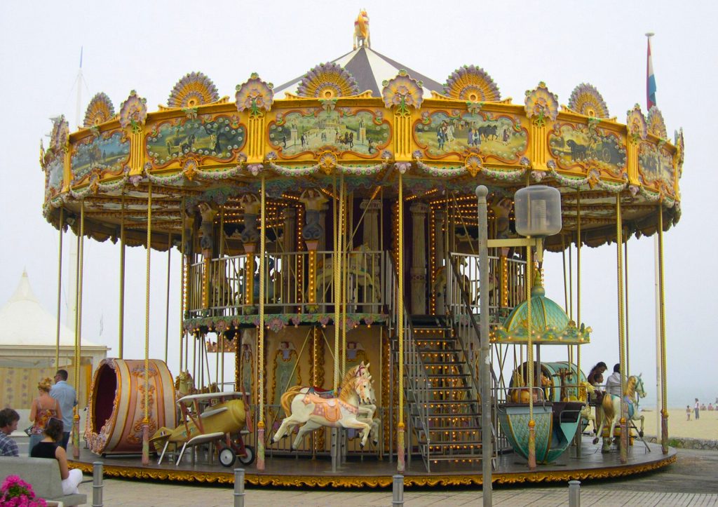 A traditional manège (French carousel or merry-go-round)