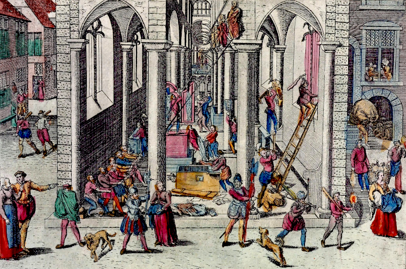 The destruction in the Cathedral of Our Lady in Antwerp