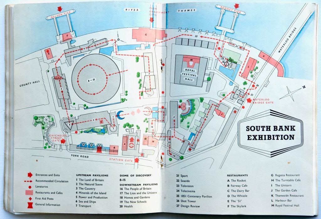 Map in the Festival of Britain South Bank Exhibition guide