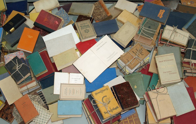 Display of books burned by the Nazis