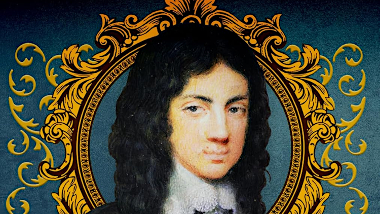 Detail from the cover of Charles II: From the Cradle to the Crown by Claire Hobson