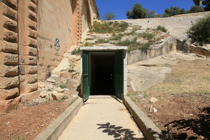 Entrance to the Lascaris War Rooms, St. James Ditch in Valletta