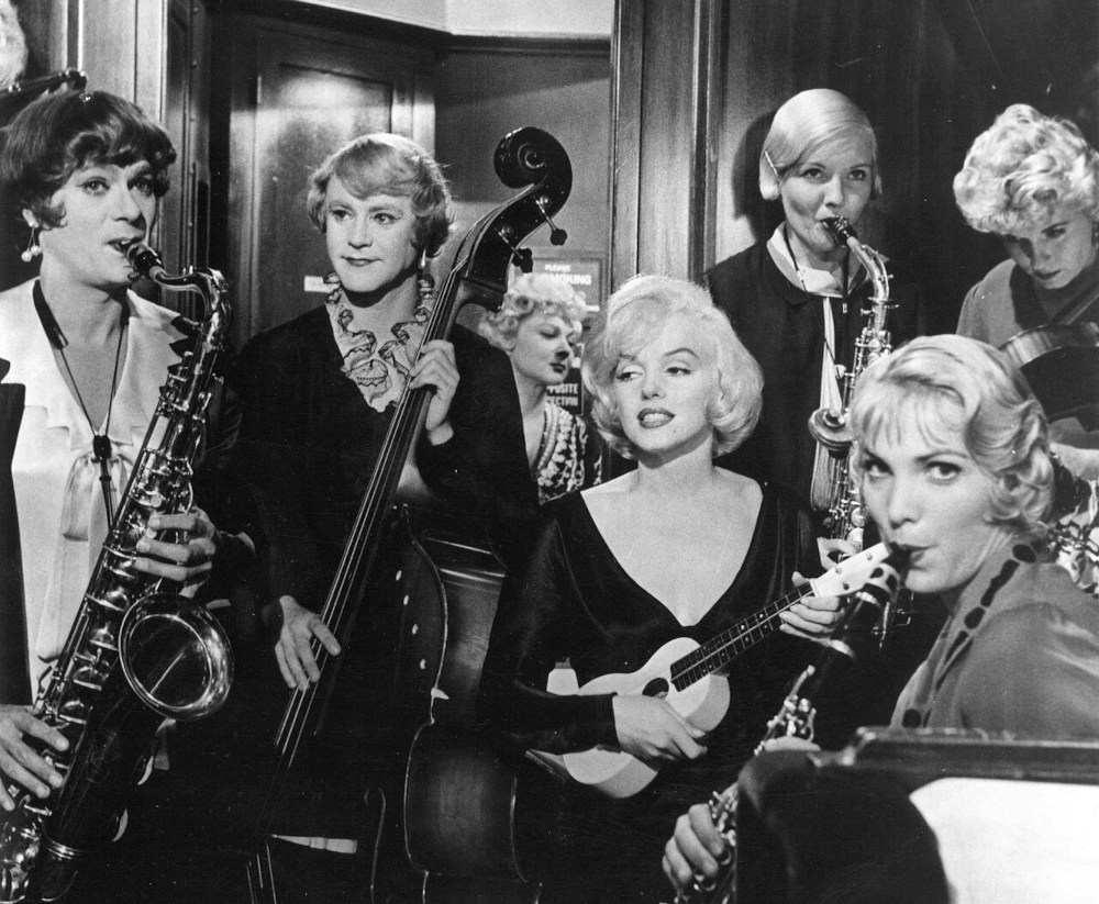 Tony Curtis, Jack Lemmon and Marilyn Monroe from the trailer for the film Some Like It Hot
