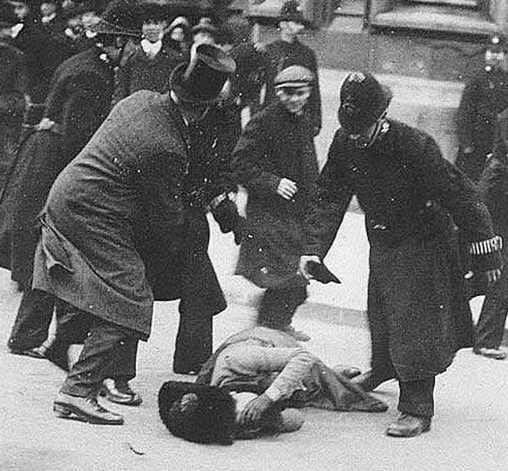 Ada Wright lying on the ground during Black Friday.
