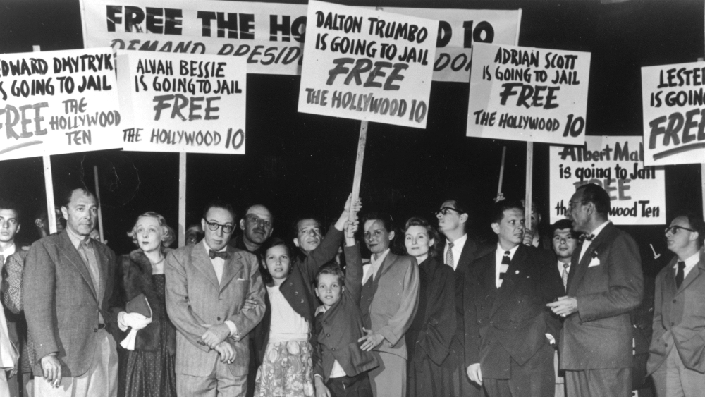 Protest in favour of the Hollywood Ten in the 1950s