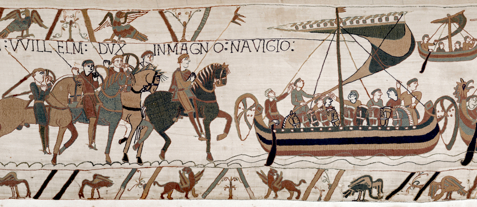William boards his invasion fleet, Bayeux Tapestry